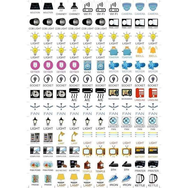 Switch Stickers Decor Wall and Home Sticker to FIND Out Correct Switch Multicolor Labels 200+ stickers