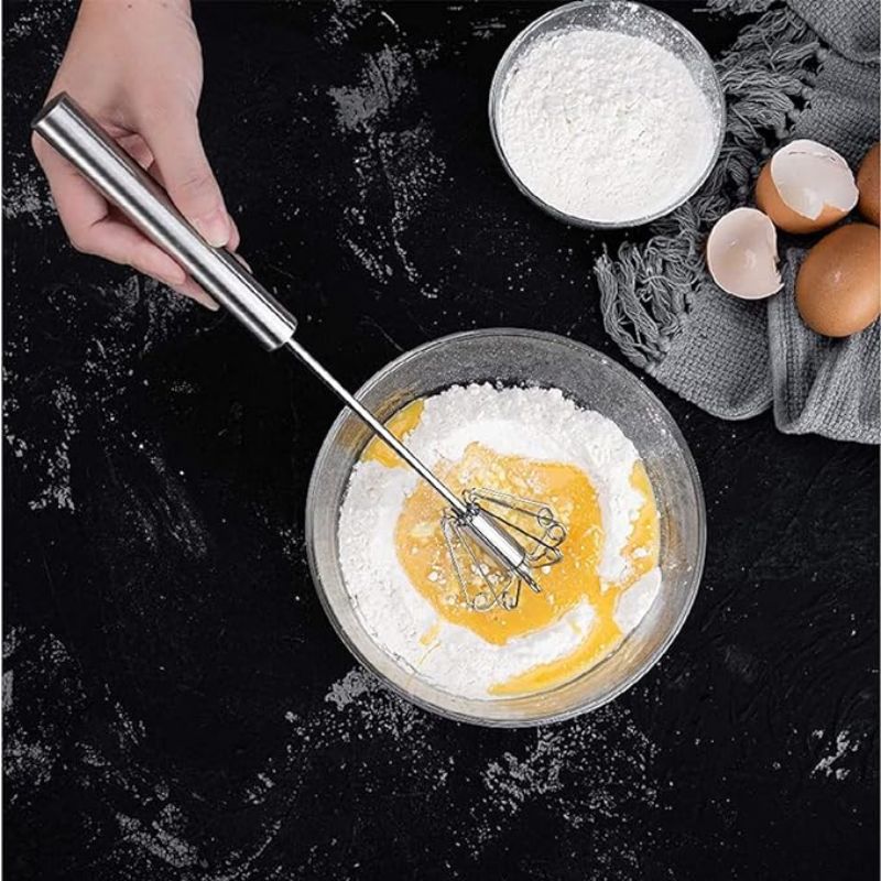 Egg Beater Whisk,Stainless Steel Hand Push Milk Frother Whisk, Hand Mixer,  Egg Frother, Hand Blender