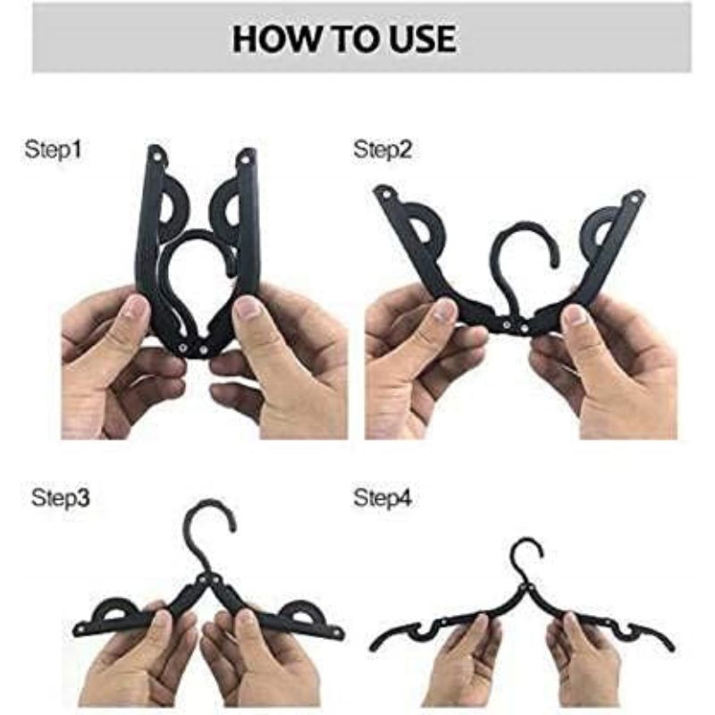 6PC Hangers - Portable Folding Clothes Hangers for Wardrobes - Travel Accessories Foldable Clothes Hangers,Drying Rack for Travel Outdoor (Multicolor)