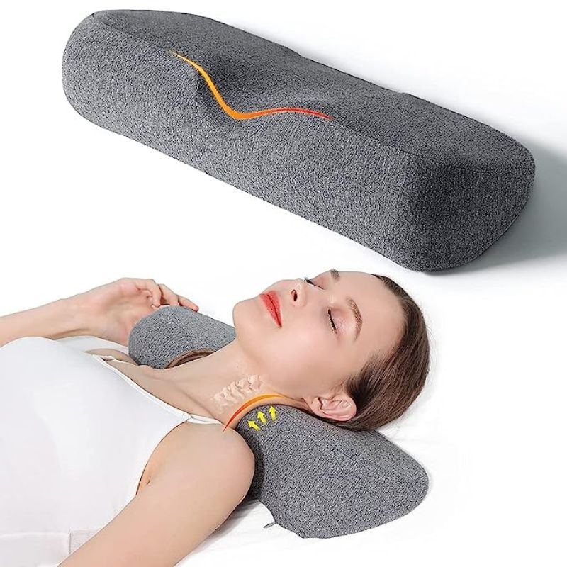 Cervical Neck Pillow for Sleeping, Memory Foam Pillow Neck Bolster