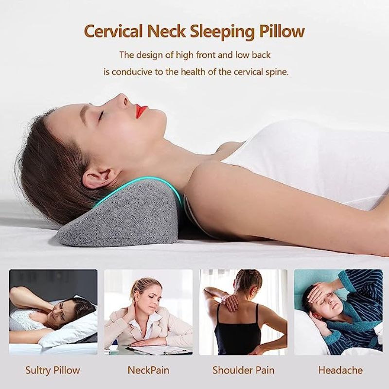 Cervical Neck Pillow for Sleeping, Memory Foam Pillow Neck Bolster