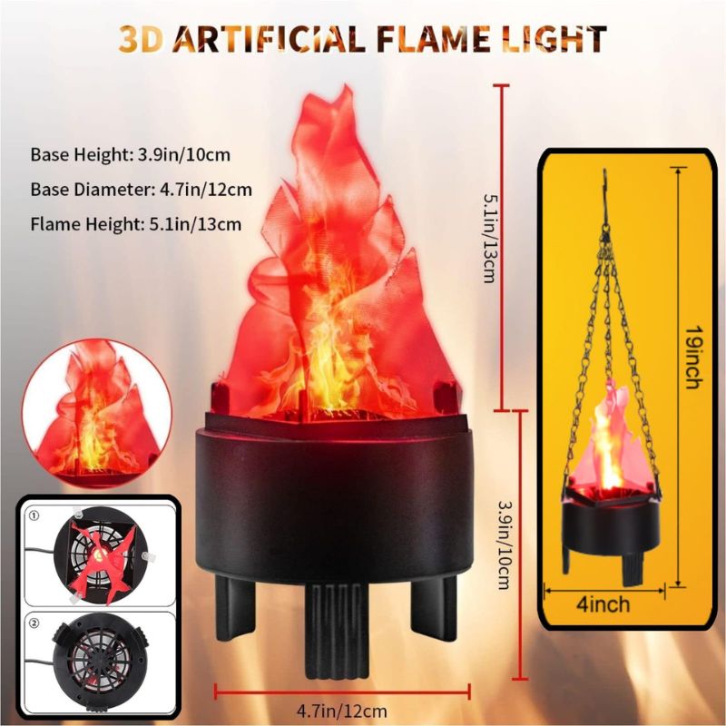 Led Model Fire Effect 3D Fake Fire Light , Artificial LED Silk Flame Stage Effect Light Real ...