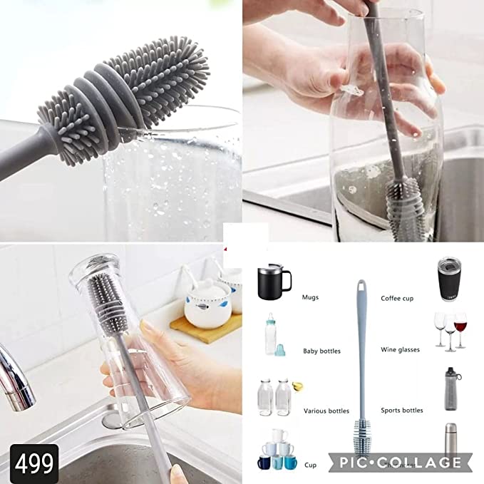 Silicone Bottle Cup Test Tube Cleaning Soft Silicone Brush