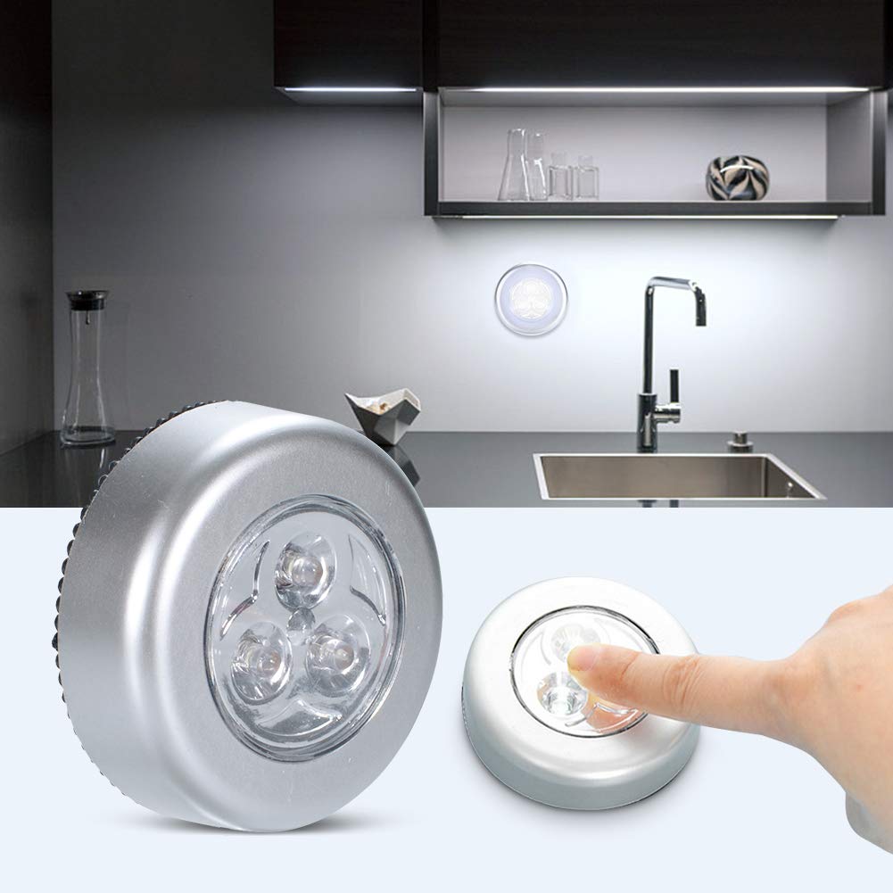 3 LED Touch Self Stick and Click Push On/Off Light