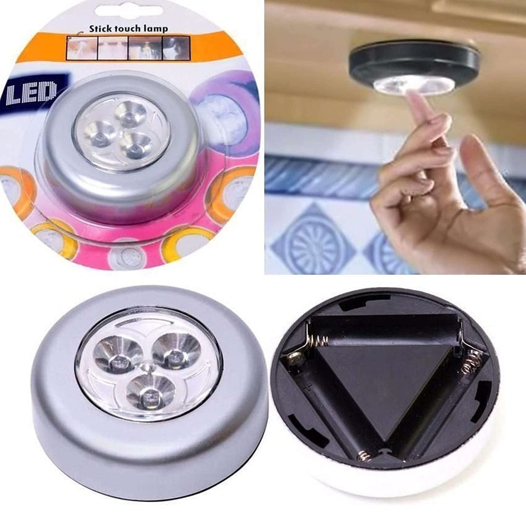 3 LED Touch Self Stick and Click Push On/Off Light