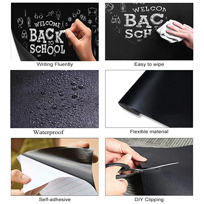 Blackboard Wallpaper Self-Adhesive Removable Chalkboard Wall Sticker Erasable Graffiti Decorative Wallboard