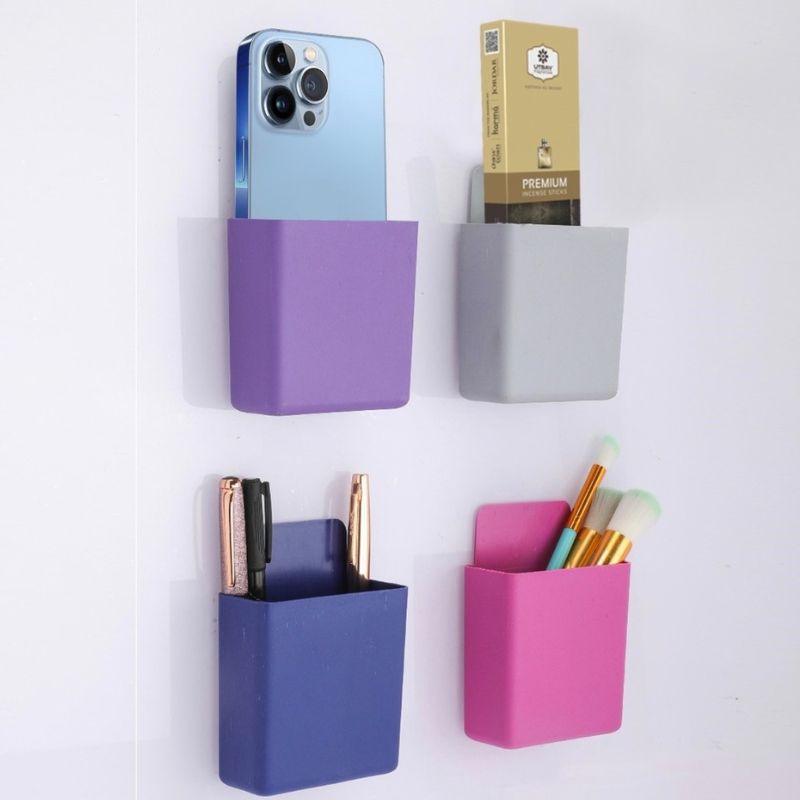 Wall Mounted Storage Case with Mobile Phone Charging Port Plug Holder