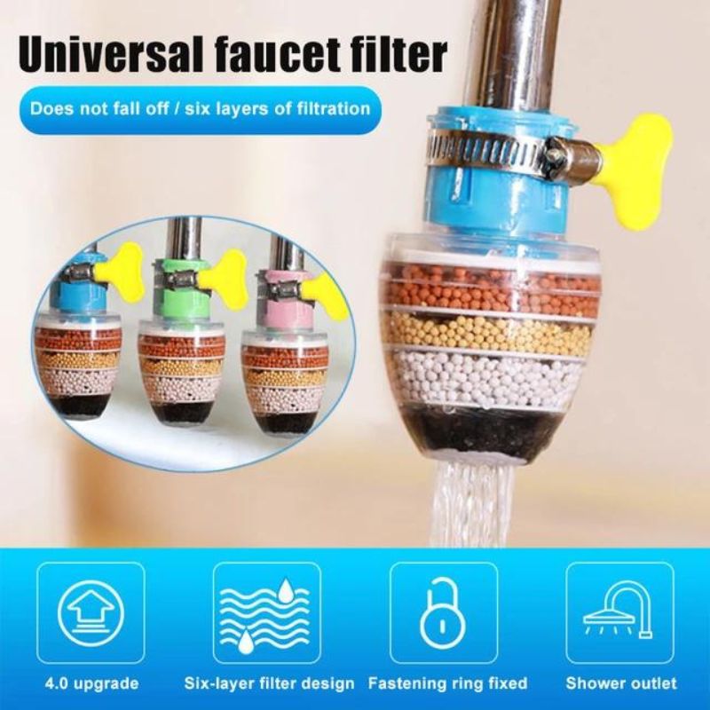Tap filter Multilayer | Activated Carbon Faucet Water Filters Universal Interface Home Kitchen Faucet Tap Water Clean Purifier Filter Cartridge Five Layer Water Filter