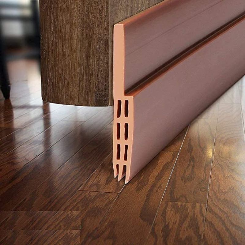 Silicone Self-Adhesive Door Air Gap Sealing Seal Waterproof Tape Strip Insect Proof Window/Door Bottom Soundproofing Shield Weather-Strip Tape for Cockroach Insect Bugs Stopper (3.2 FEET,Brown)