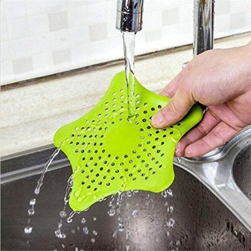 Silicone Star Shaped Sink Strainer Filter (Multicolor, Pack of 2)
